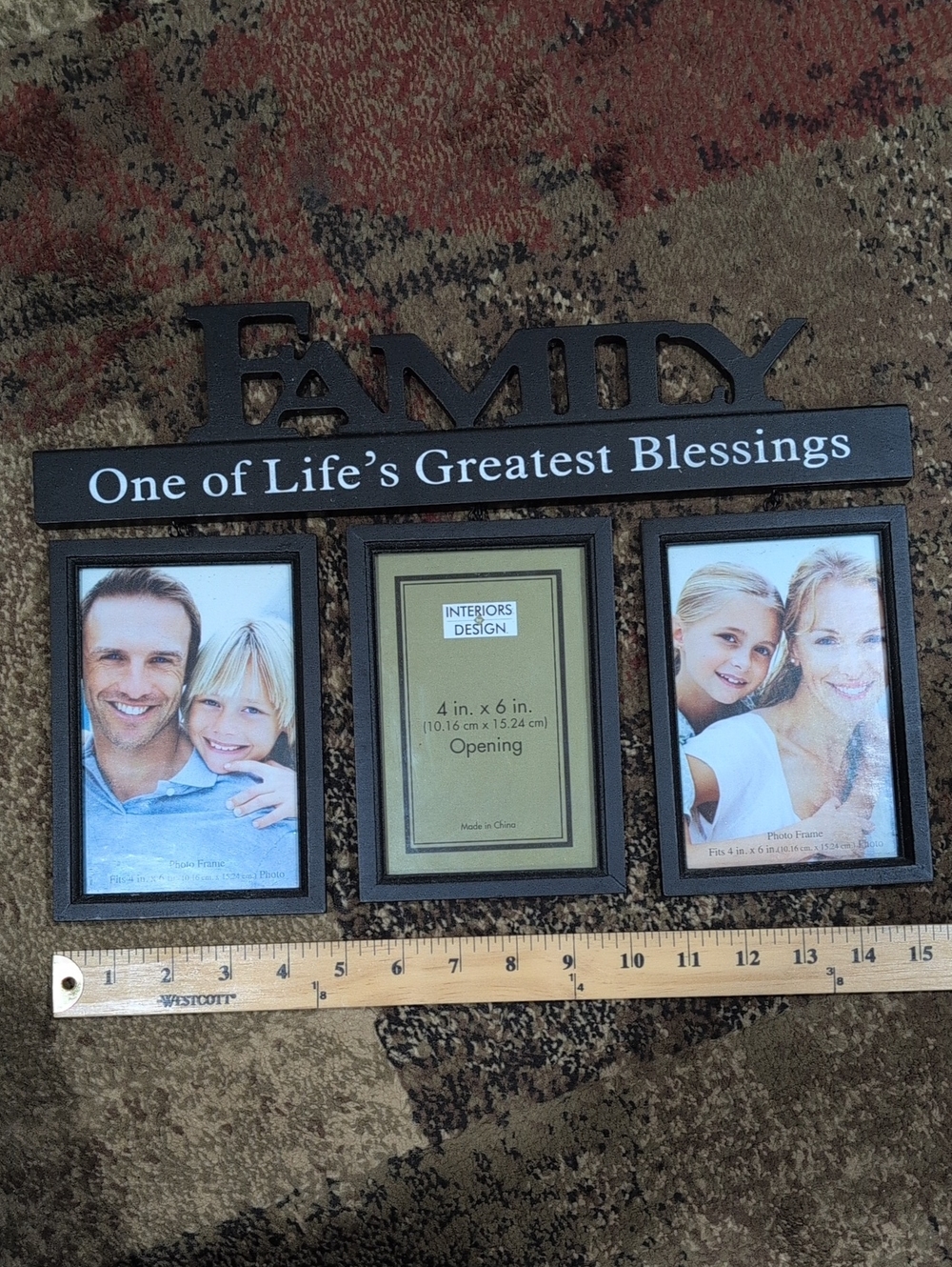 Family Photo Frame - Black "One of Life's Greatest Blessings"